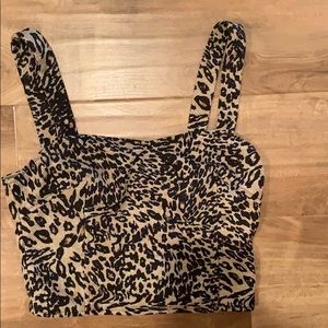 Leopard print crop top size S